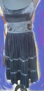 Mystic black velvet cocktail dress